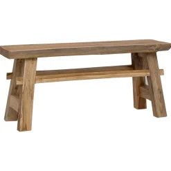 vidaXL Bancos-Banco Natural 100 x 29 x 43,5 cm Madera de teca maciza