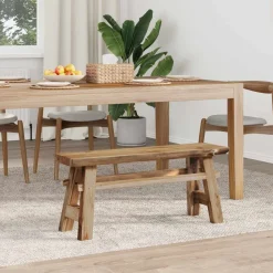 vidaXL Bancos-Banco Natural 100 x 29 x 43,5 cm Madera de teca maciza