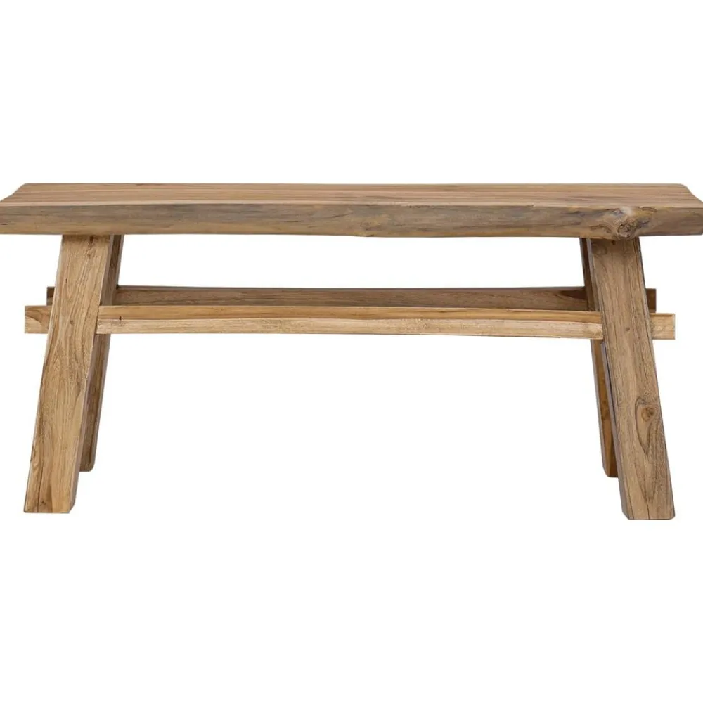 vidaXL Bancos-Banco Natural 100 x 29 x 43,5 cm Madera de teca maciza
