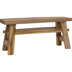 vidaXL Bancos-Banco Natural 100 x 29 x 43,5 cm Madera de teca maciza
