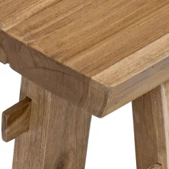 vidaXL Bancos-Banco Natural 100 x 29 x 43,5 cm Madera de teca maciza