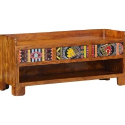vidaXL Banco para zapatos con cajón Marrón miel 100 x 35 x 45 cm Clearance