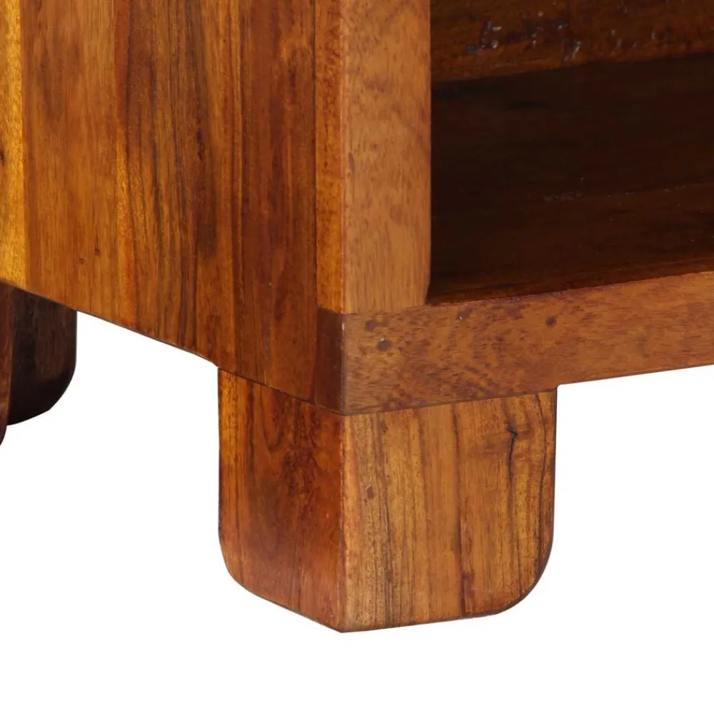 vidaXL Banco para zapatos con cajón Marrón miel 100 x 35 x 45 cm Clearance