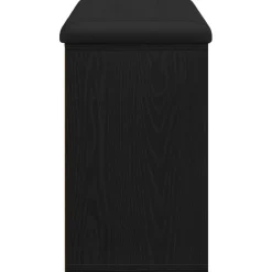 vidaXL Banco para zapatos Negro 80 x 30 x 48 cm Madera contrachapada Roble negro Clearance