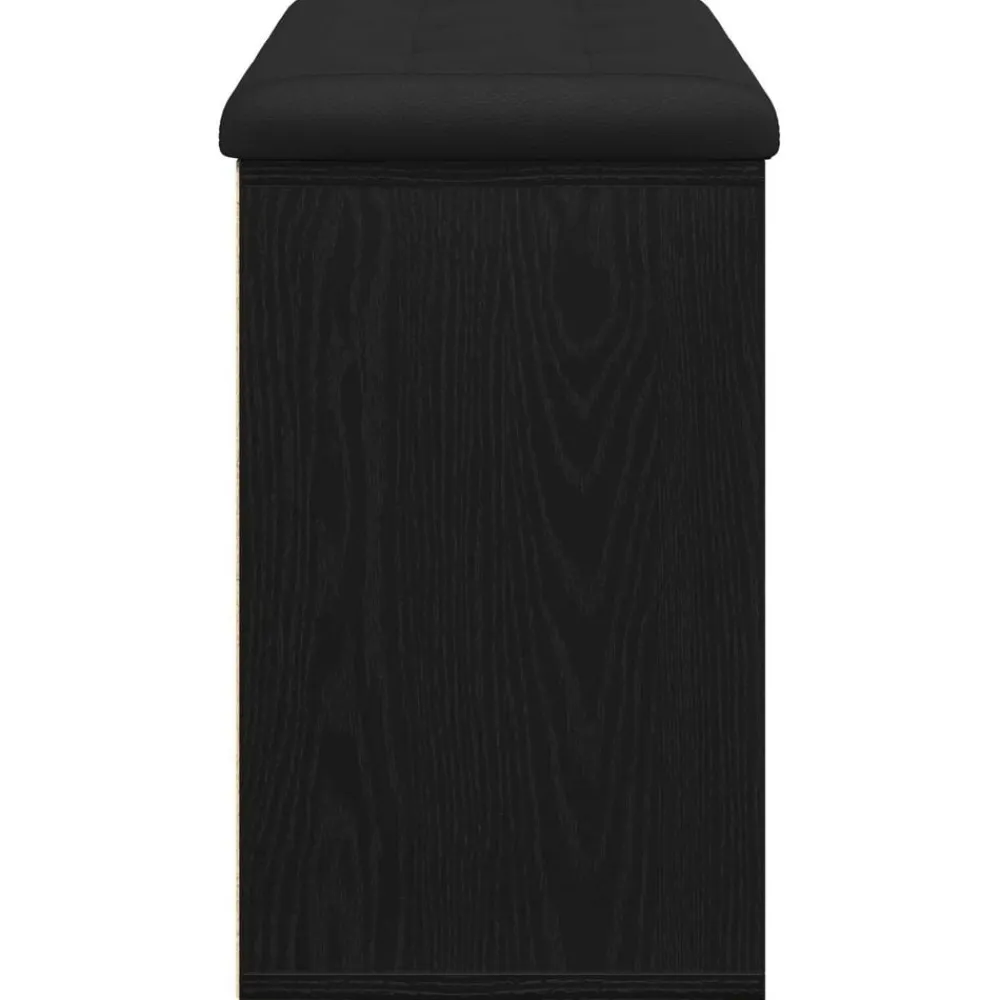 vidaXL Banco para zapatos Negro 80 x 30 x 48 cm Madera contrachapada Roble negro Clearance