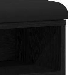 vidaXL Banco para zapatos Negro 80 x 30 x 48 cm Madera contrachapada Roble negro Clearance
