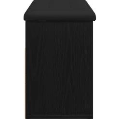 vidaXL Banco para zapatos Negro 80 x 30 x 45 cm Madera contrachapada Roble negro