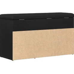 vidaXL Banco para zapatos Negro 80 x 30 x 45 cm Madera contrachapada Roble negro
