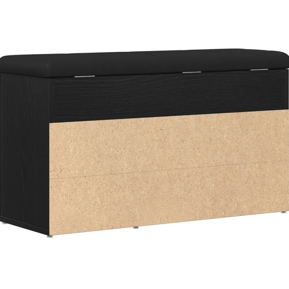 vidaXL Banco para zapatos Negro 80 x 30 x 45 cm Madera contrachapada Roble negro