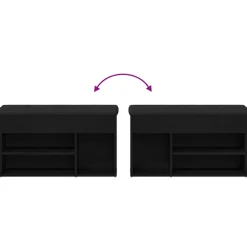 vidaXL Banco para zapatos Negro 80 x 30 x 45 cm Madera contrachapada Roble negro