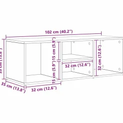 vidaXL Banco para zapatos con estante 102 x 35 x 35 cm Roble negro Outlet