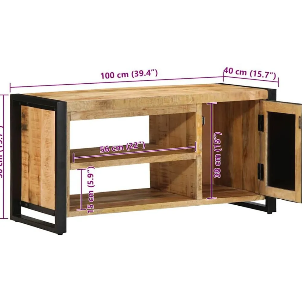 vidaXL Banco para zapatos Marrón Madera maciza de Mango Best