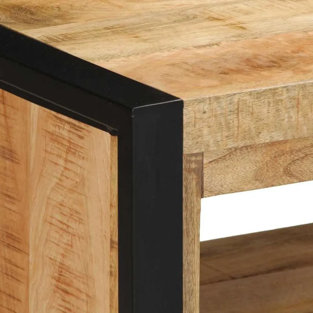 vidaXL Banco para zapatos Marrón Madera maciza de Mango Best