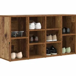 vidaXL Productos Del Hogar-Banco para zapatos con estante Madera vieja 103 x 30 x 54,5 cm