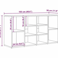 vidaXL Productos Del Hogar-Banco para zapatos con estante Madera vieja 103 x 30 x 54,5 cm