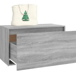 vidaXL Banco pasillo madera de ingeniería 80x40x45 cm Gris sonoma Clearance