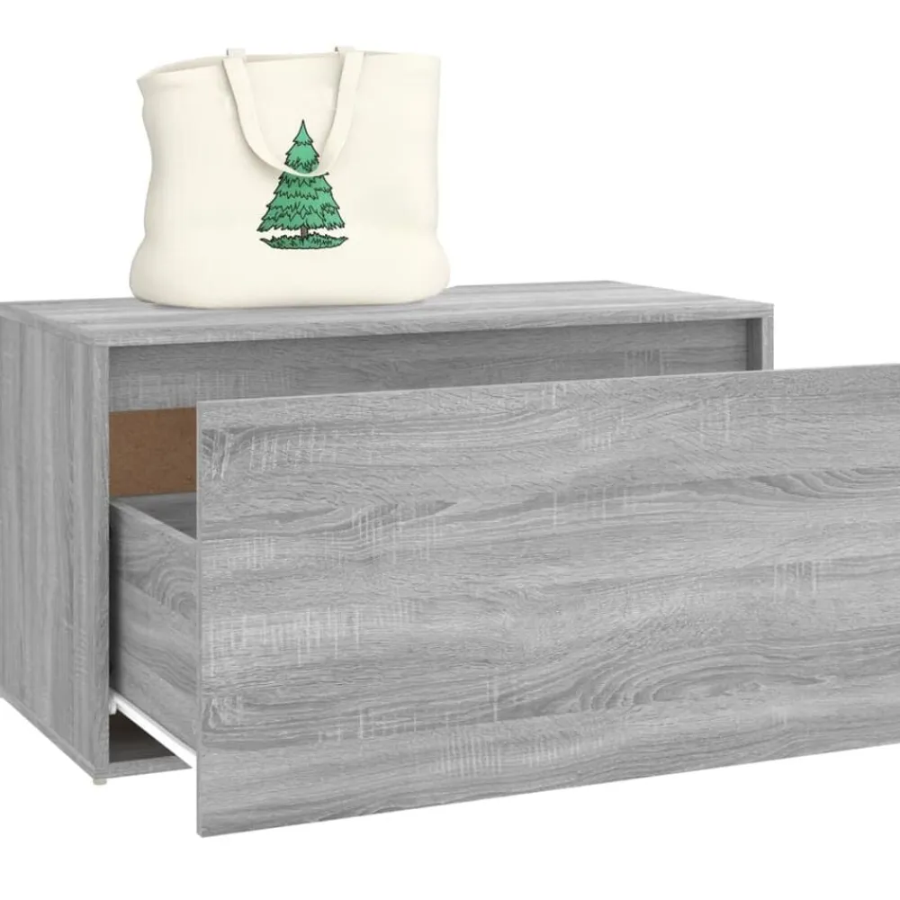 vidaXL Banco pasillo madera de ingeniería 80x40x45 cm Gris sonoma Clearance
