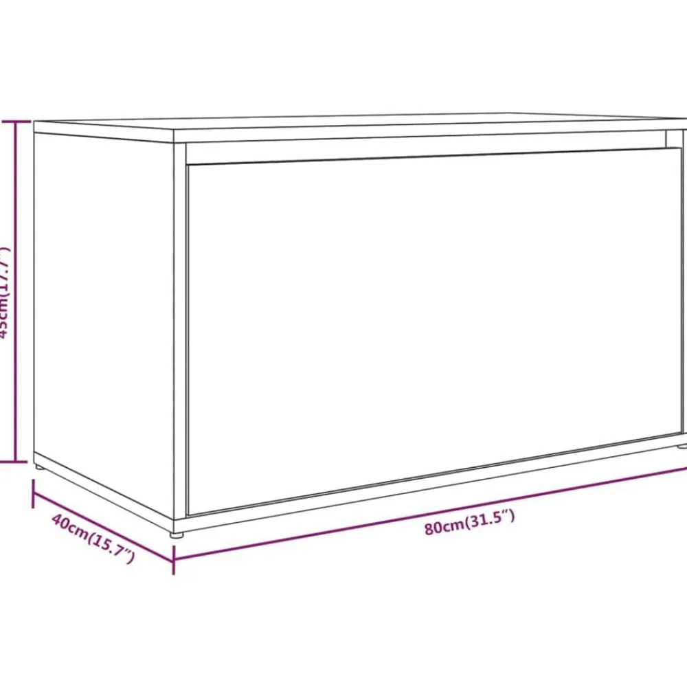vidaXL Banco pasillo madera de ingeniería 80x40x45 cm Gris sonoma Clearance