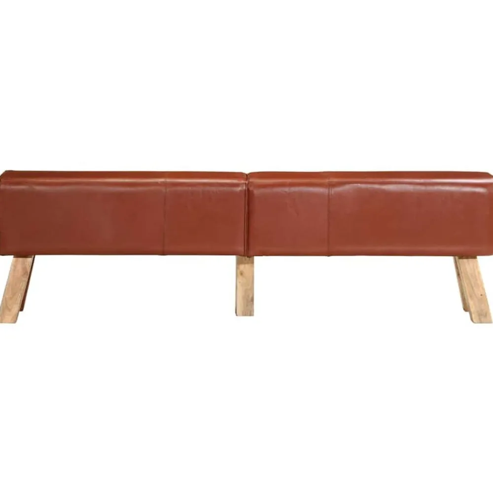 vidaXL Banco potro de gimnasio cuero auténtico marrón 160 cm Marrón oscuro Online