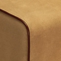 vidaXL Bancos-Banco potro gimnasio cuero auténtico madera mango marrón 58 cm