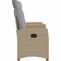 vidaXL Muebles De Jardín-Banco reclinable con mesa 126 x 65 x 112 cm