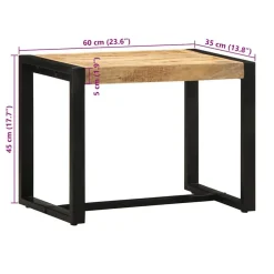vidaXL Banco 60x35x45 cm madera maciza de mango rugoso Outlet