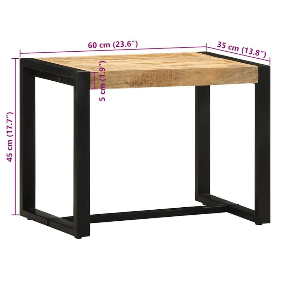 vidaXL Banco 60x35x45 cm madera maciza de mango rugoso Outlet