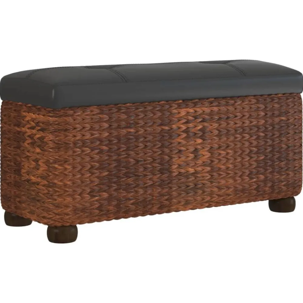 vidaXL Bancos con almacenaje con cojín 2 uds enea marrón 69 cm Marrón New