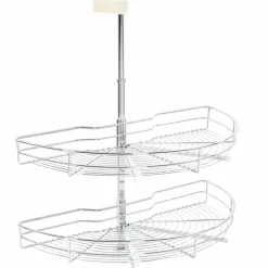 vidaXL Cocina Y Comedor-Bandeja cocina alambre 2 niveles plata 180 grados 75x38x80 cm