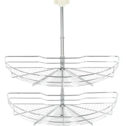 vidaXL Cocina Y Comedor-Bandeja cocina alambre 2 niveles plata 180 grados 75x38x80 cm