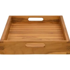 vidaXL Cocina Y Comedor-Bandeja de madera de teca maciza 60x35 cm