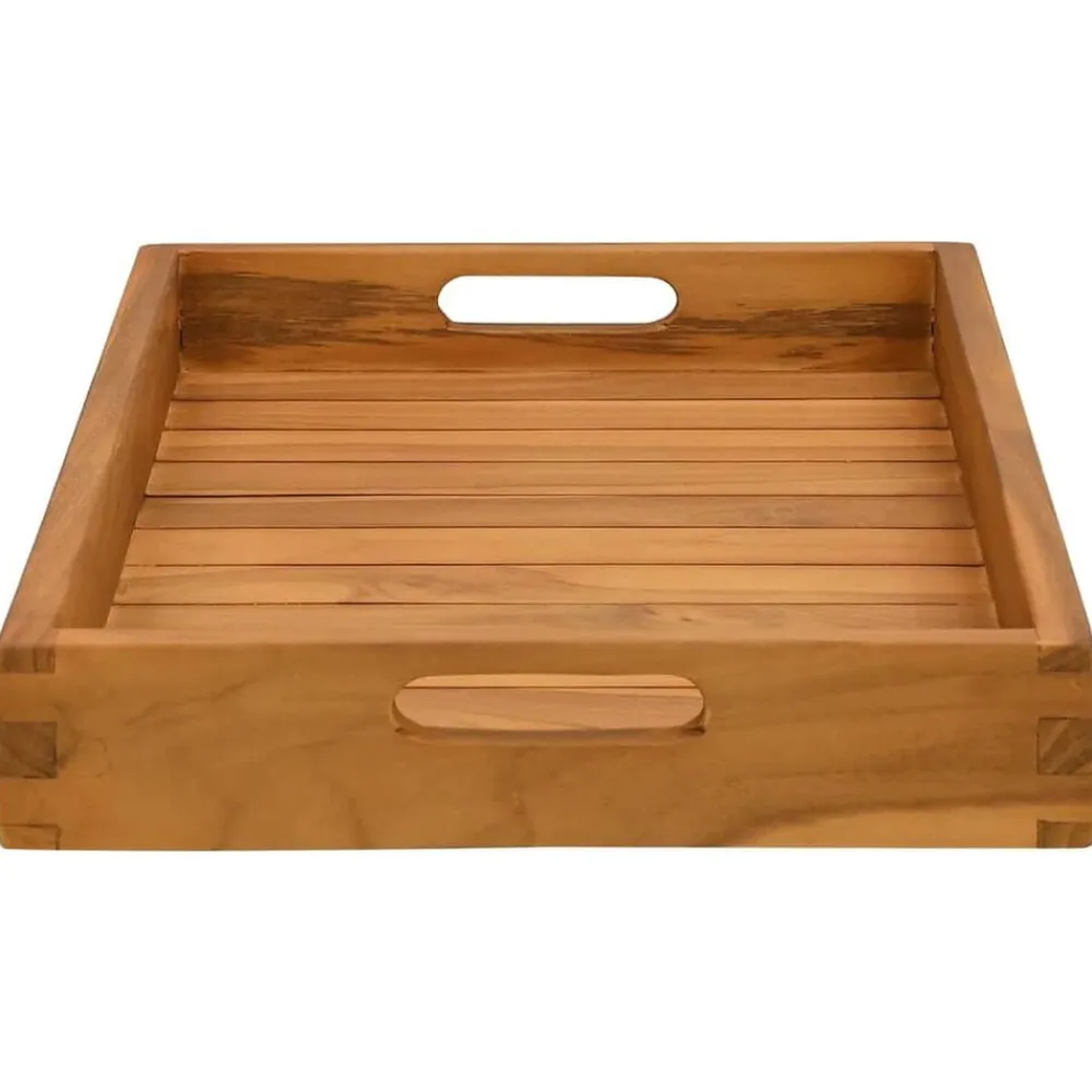 vidaXL Cocina Y Comedor-Bandeja de madera de teca maciza 60x35 cm