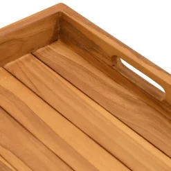 vidaXL Cocina Y Comedor-Bandeja de madera de teca maciza 60x35 cm