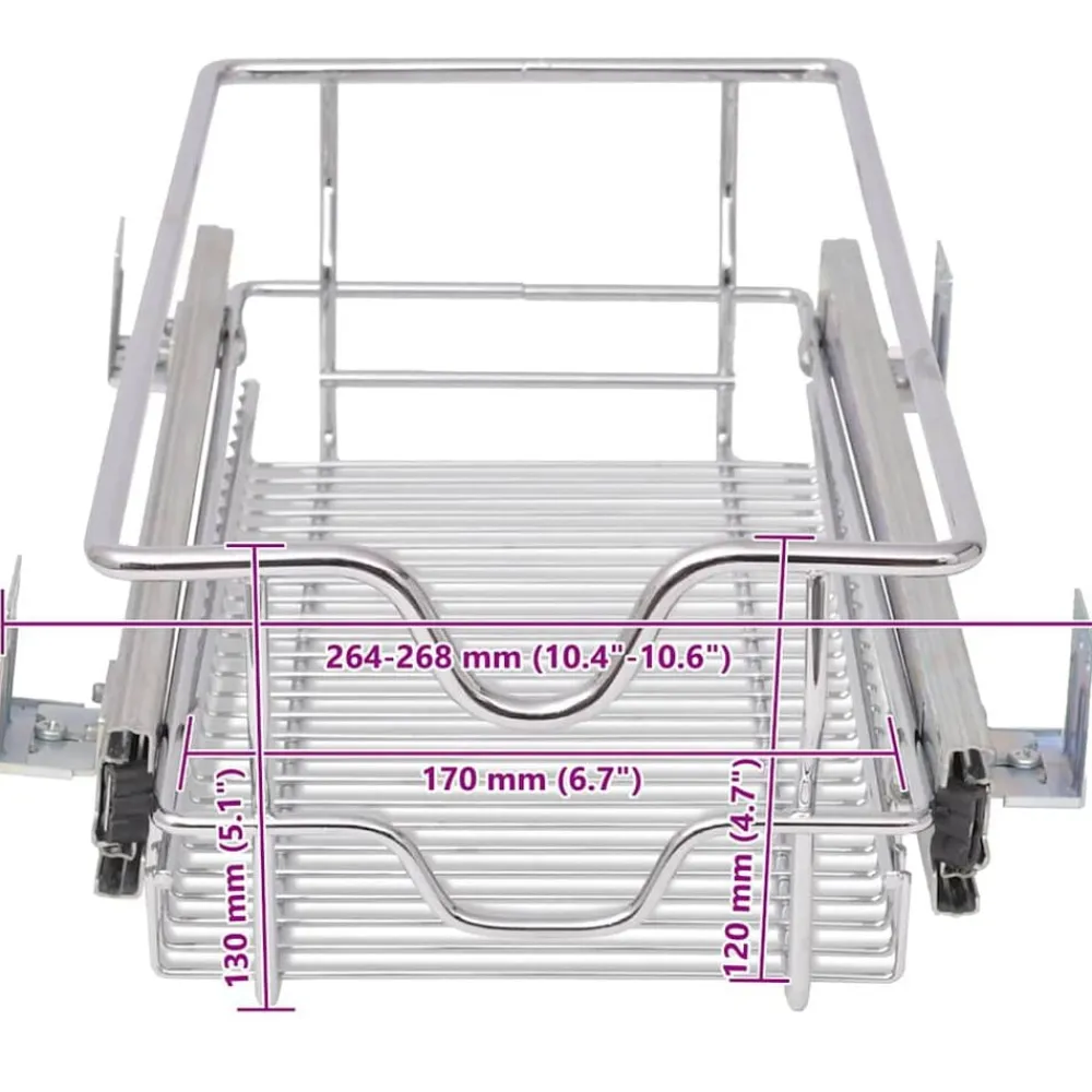 vidaXL Bandejas de alambre extraíbles 2 unidades plateado 300 mm Sale