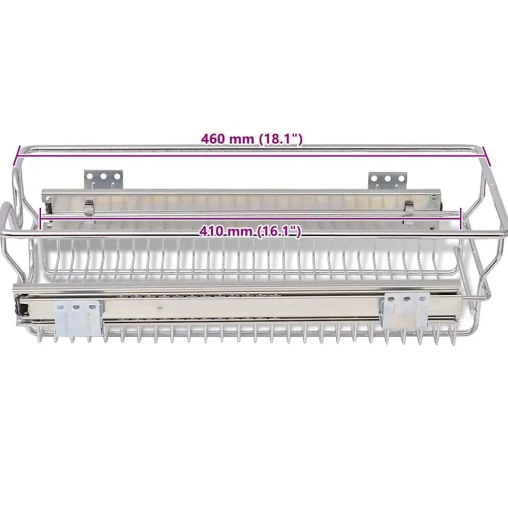 vidaXL Bandejas de alambre extraíbles 2 unidades plateado 300 mm Sale