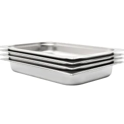 vidaXL Cocina Y Comedor-Bandejas Gastronorm 4 unidades GN 1/1 65 mm acero inoxidable