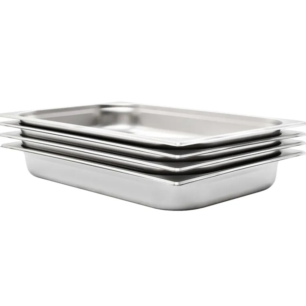 vidaXL Cocina Y Comedor-Bandejas Gastronorm 4 unidades GN 1/1 65 mm acero inoxidable