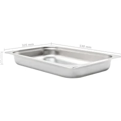 vidaXL Cocina Y Comedor-Bandejas Gastronorm 4 unidades GN 1/1 65 mm acero inoxidable