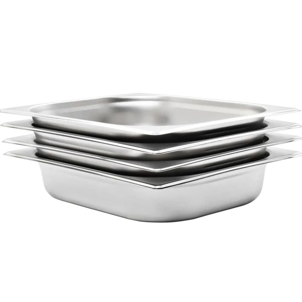 vidaXL Bandejas Gastronorm 4 unidades GN 1/2 65 mm acero inoxidable Sale