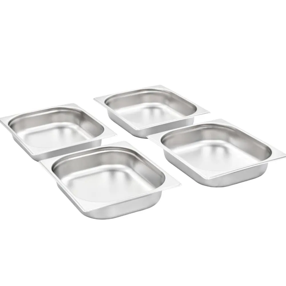 vidaXL Bandejas Gastronorm 4 unidades GN 1/2 65 mm acero inoxidable Sale