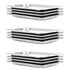 vidaXL Bandejas Gastronorm 12 unidades GN 1/3 20 mm acero inoxidable New