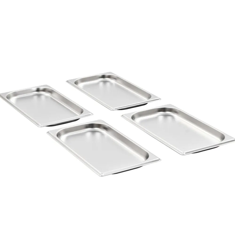 vidaXL Bandejas Gastronorm 12 unidades GN 1/3 20 mm acero inoxidable New