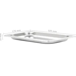 vidaXL Bandejas Gastronorm 12 unidades GN 1/3 20 mm acero inoxidable New