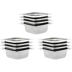 vidaXL Cocina Y Comedor-Bandejas Gastronorm 12 unidades GN 1/6 65 mm acero inoxidable
