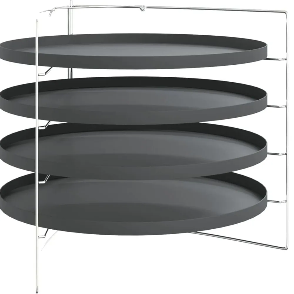 vidaXL Cocina Y Comedor-Bandejas para pizza 4 uds con estante acero Ø 28 cm
