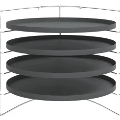 vidaXL Cocina Y Comedor-Bandejas para pizza 4 uds con estante acero Ø 28 cm