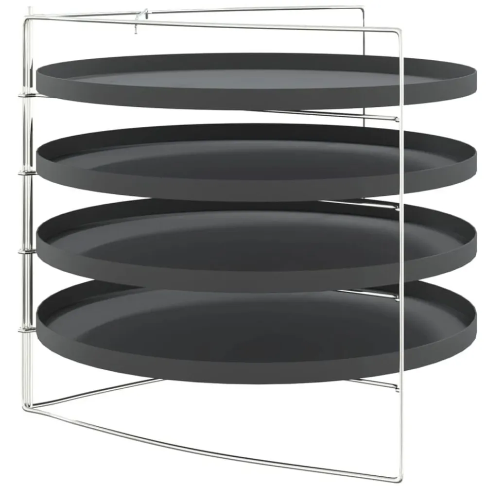 vidaXL Cocina Y Comedor-Bandejas para pizza 4 uds con estante acero Ø 28 cm