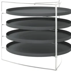 vidaXL Cocina Y Comedor-Bandejas para pizza 4 uds con estante acero Ø 28 cm