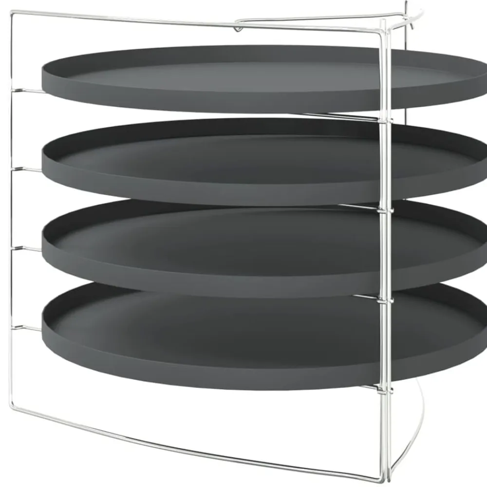 vidaXL Cocina Y Comedor-Bandejas para pizza 4 uds con estante acero Ø 28 cm