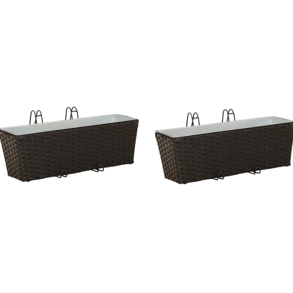 vidaXL Barandilla 2 pcs 50 x 17 x 17 cm Metal Negro Discount
